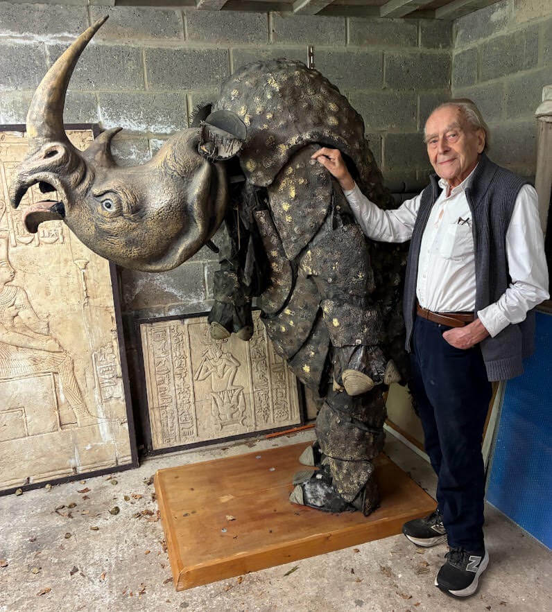 Gerald Scarfe and Rhino costume
